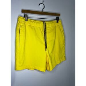 Mack Weldon Swim Trunks Mens Medium Shorts Yellow Lined Pool Beach Vacation